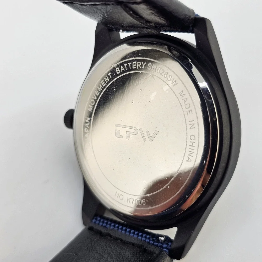 Men's‎ Field Military Watch 42MM Black Dial Dark Blue Nylon Bands New Battery